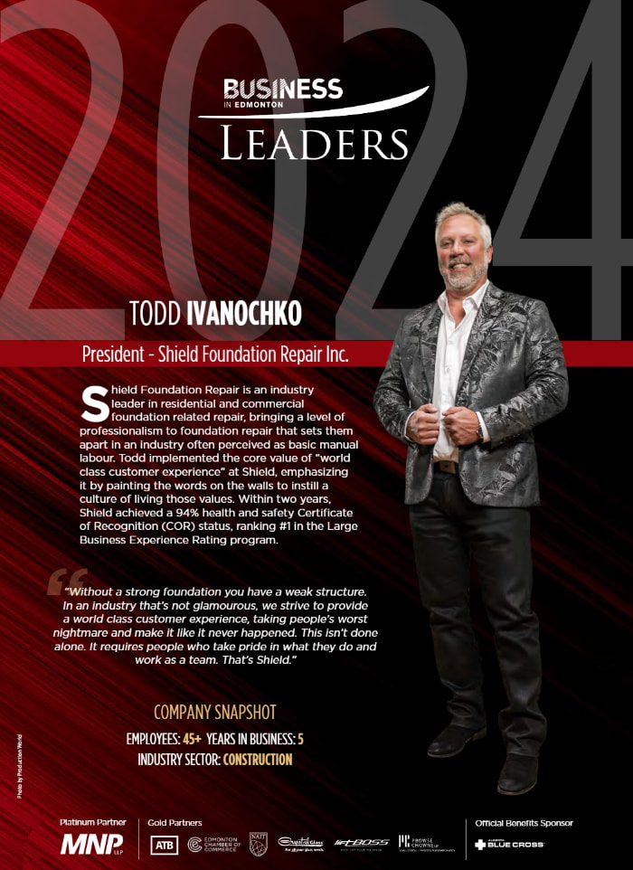 2024 Business in Edmonton, Business Leaders Awards poster for Todd Ivanochko.