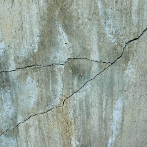Cracked foundation Image of foundation crack